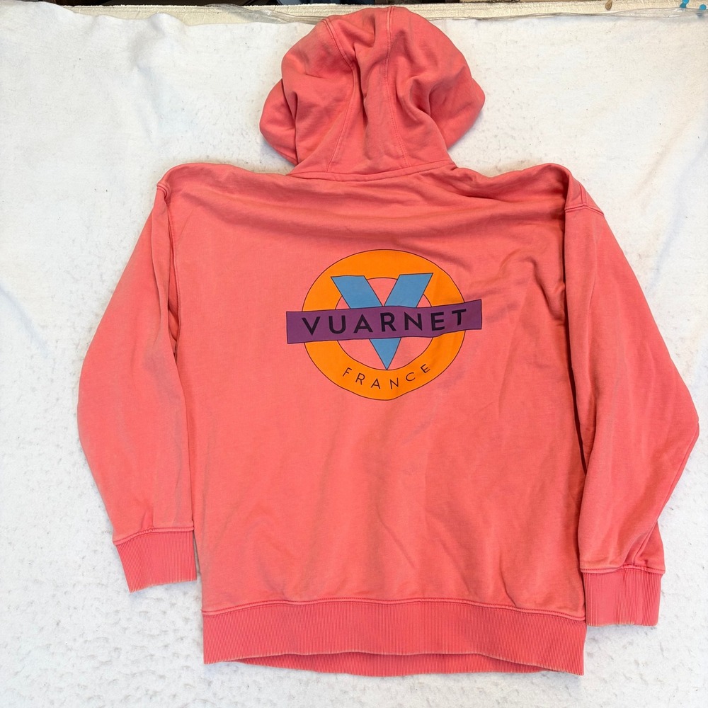 Vuarnet Hoodie Mens Large Pink Graphic Logo Pullover France
